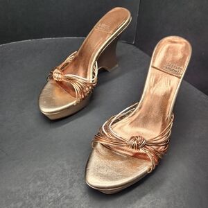 Jeffrey Campbell Gold Wedges